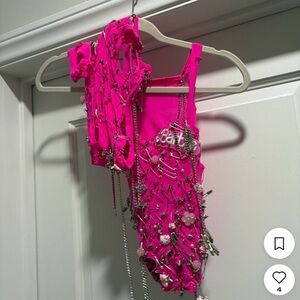 Vibrant Pink Embellished Top